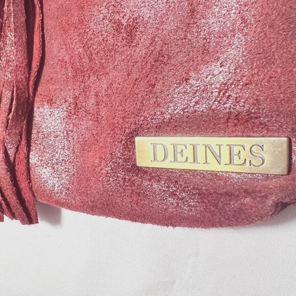 Borse In Pelle-Deines-Soft Calf Leather Crossbody Red Purse-Tassels-Adj Strap - Picture 12 of 15